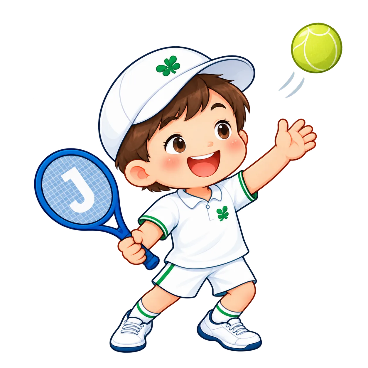 Young tennis player growing step by step