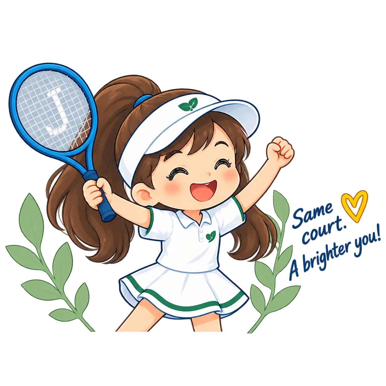 Tennis player welcoming new players