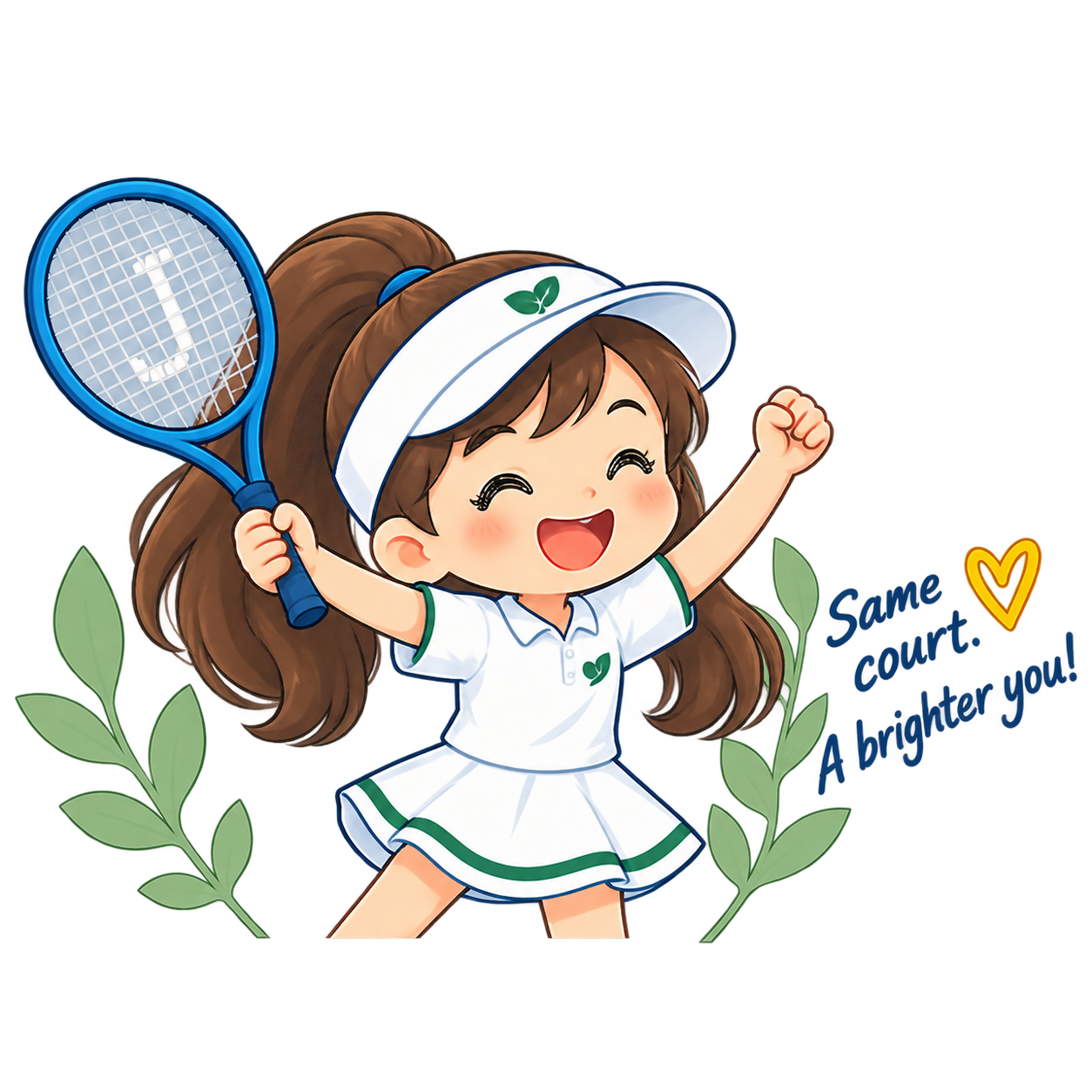 Tennis player welcoming new players